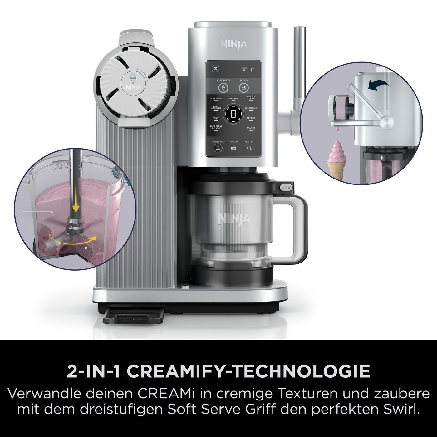 Ninja CREAMi Scoop & Swirl NC701EU Eismaschine 0,48 L