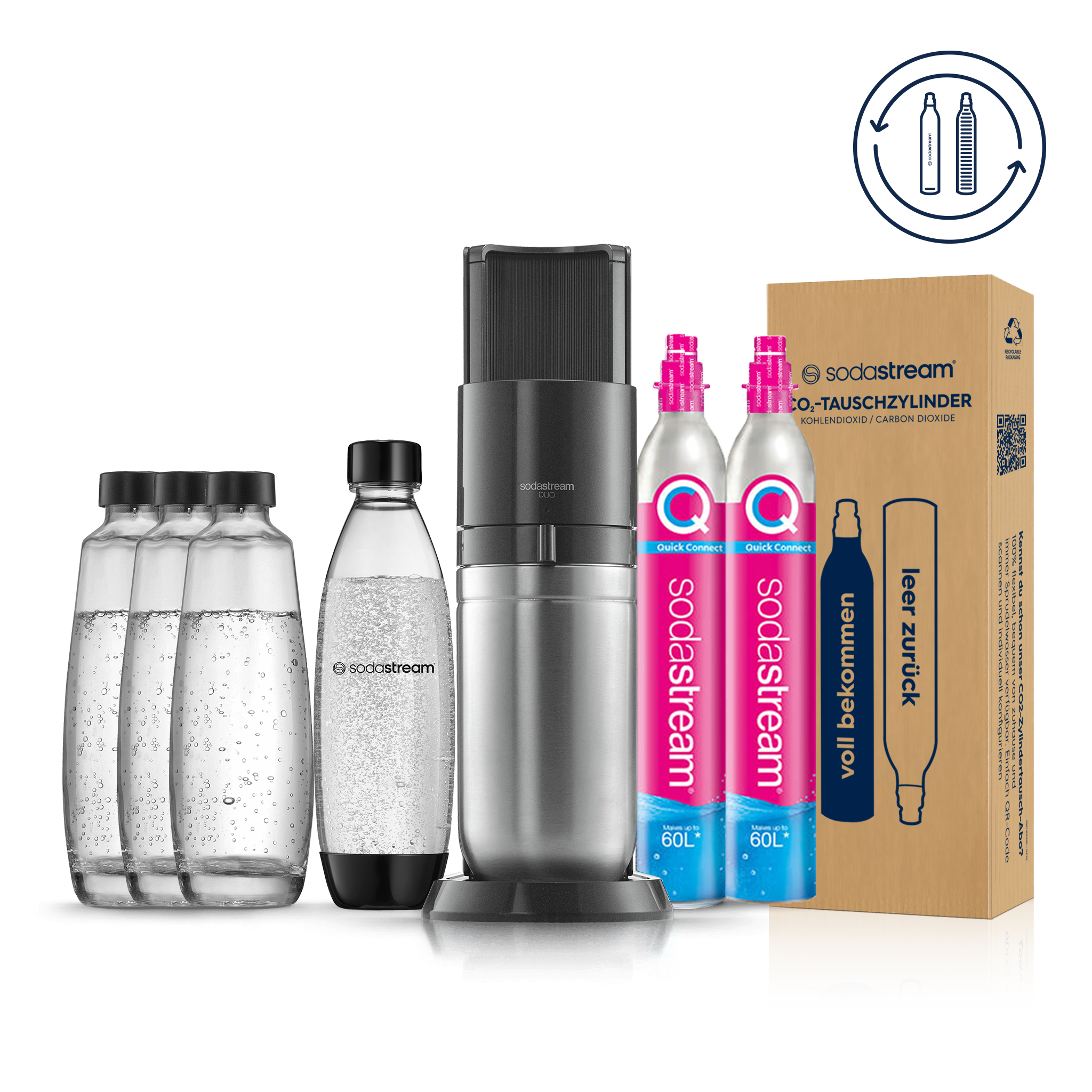 SodaStream Upgrader Sprudelpack Wassersprudler Zubehör Set Schwarz
