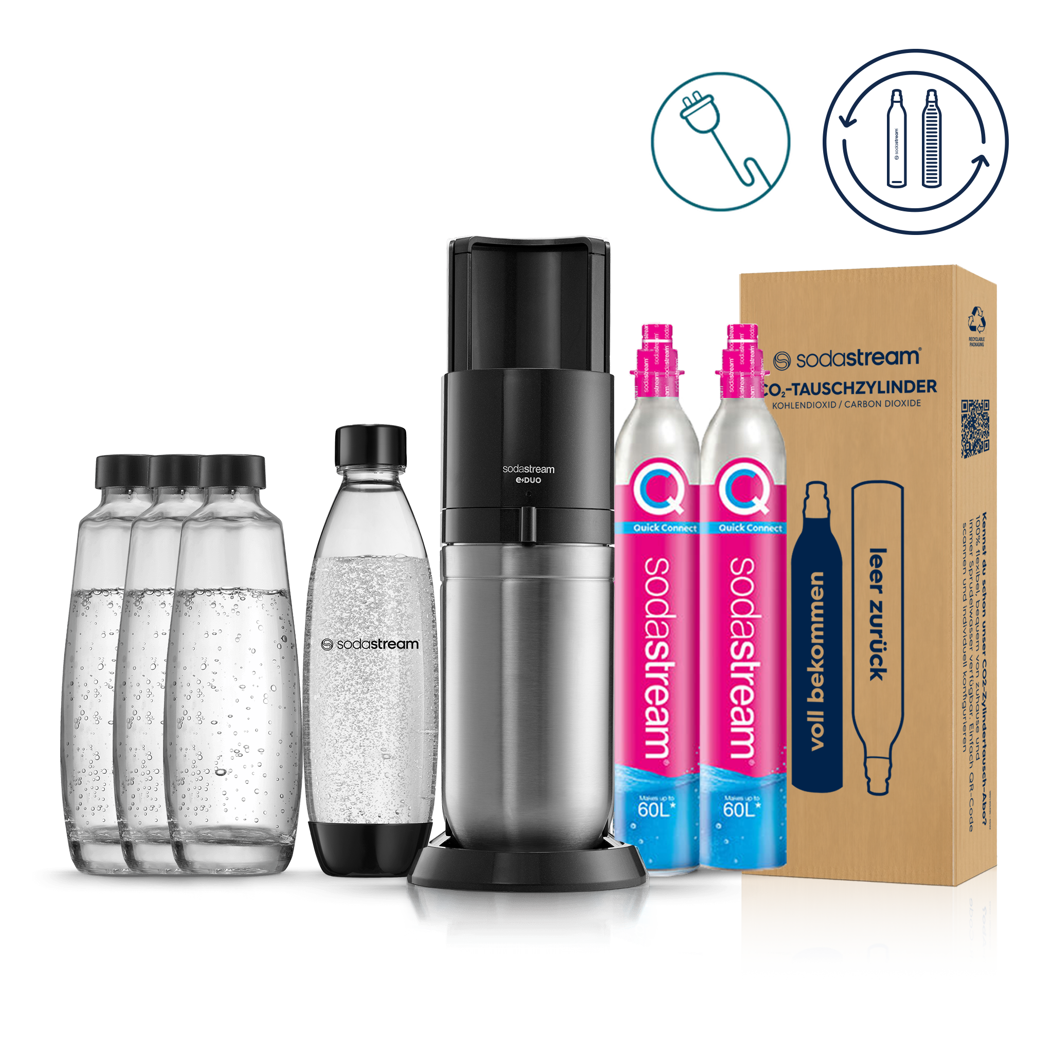 SodaStream Upgrader Sprudelpack Wassersprudler Zubehör Set Schwarz