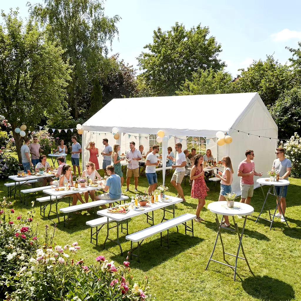 BRIMO Partyzelt 5x6m PVC Weiß