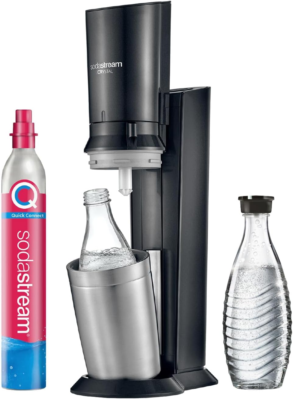Crystal 3.0 Wassersprudler Set mit Quick-Connect Zylinder und 2 Glaskaraffen