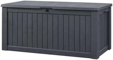 Koll living storage box, cushion box in modern wooden finish, 570 litres, 100% water-proof, with aeration to prevent horrible odours/mould, maximum weight supported by the cover: 250 kg (2 people)