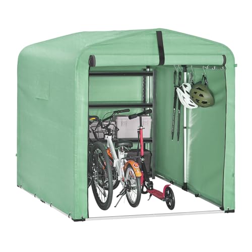 SoBuy KLS11-L-DG Fahrradgarage Wetterfest 159x165x219 cm