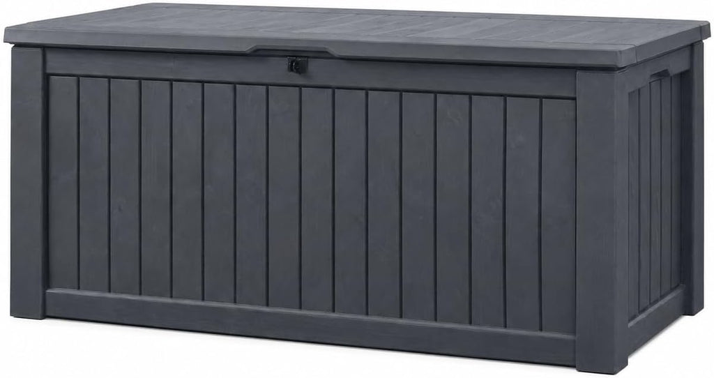 Koll living storage box, cushion box in modern wooden finish, 570 litres, 100% water-proof, with aeration to prevent horrible odours/mould, maximum weight supported by the cover: 250 kg (2 people)