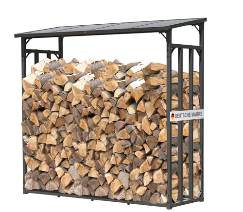 QUICK STAR 47470 Metall Kaminholzregal Aussen 1,6 m³ Anthrazit