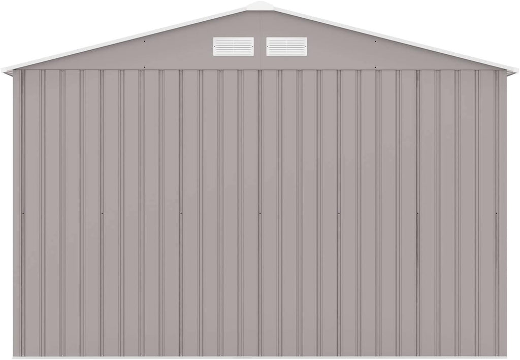 Svita S300 XXXL Metal Tool Shed, 277 x 319 x 192 cm, Pitched Roof, Garden Shed, Grey/Light Grey