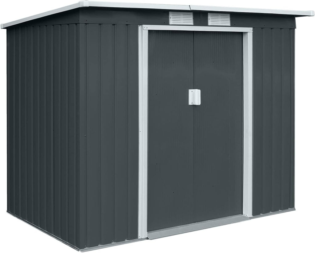 Svita S300 XXXL Metal Tool Shed, 277 x 319 x 192 cm, Pitched Roof, Garden Shed, Grey/Light Grey