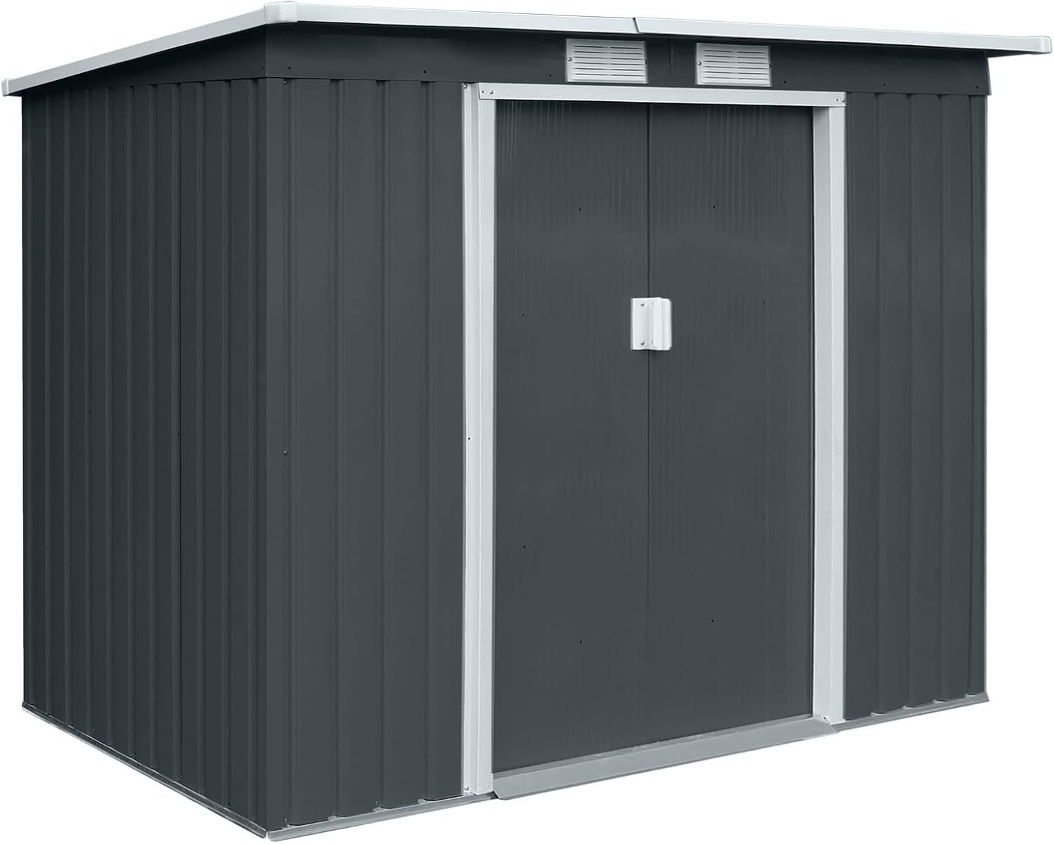 Svita S300 XXXL Metal Tool Shed, 277 x 319 x 192 cm, Pitched Roof, Garden Shed, Grey/Light Grey