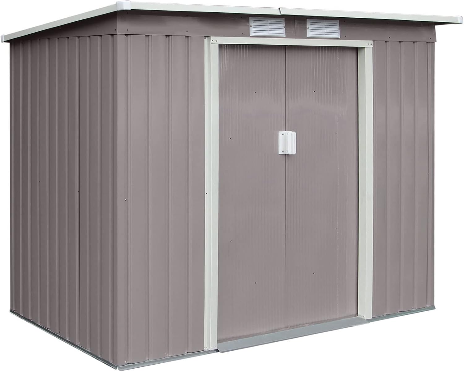 Svita S300 XXXL Metal Tool Shed, 277 x 319 x 192 cm, Pitched Roof, Garden Shed, Grey/Light Grey