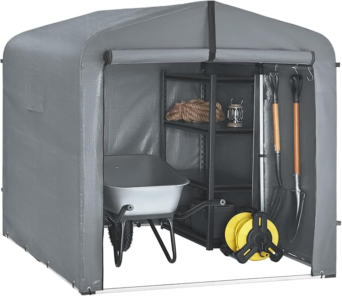 SoBuy KLS11-L-DG Fahrradgarage Wetterfest 159x165x219 cm