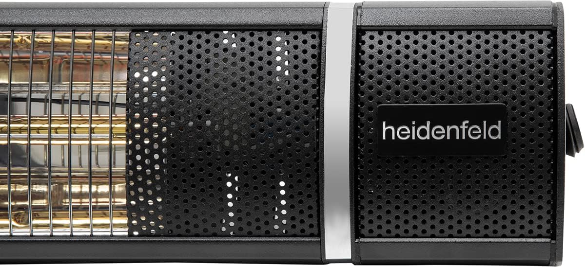 Heidenfeld Infrared Heater IH110, 3000 Watt, Remote Control, 3 Levels, Ceiling and Wall Mounting, Infrared Heater, Patio Heater (Black)