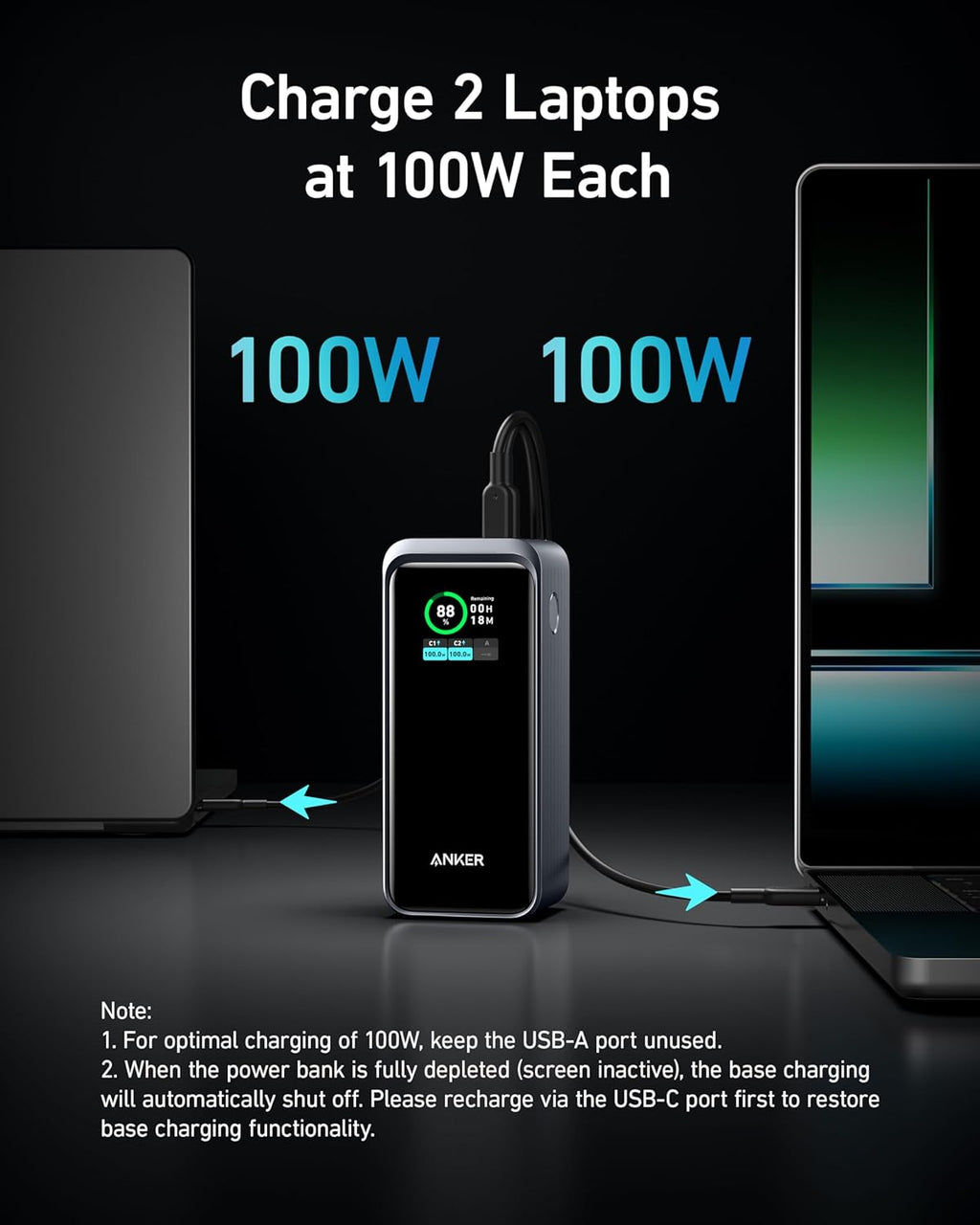 Anker Prime 72Wh Powerbank 20.000 mAh, 200W, USB-C & USB-A, Fast Charging, Schwarz
