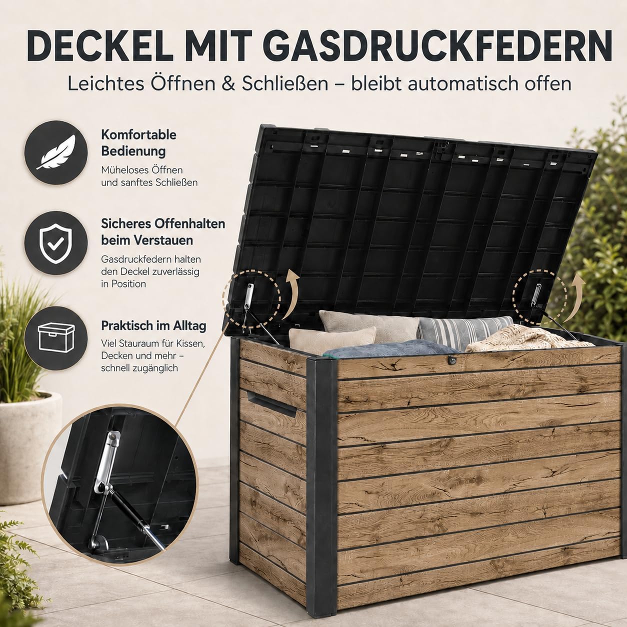 Keter K2-1020PI Gartenbox Wetterfest 870L Pinie