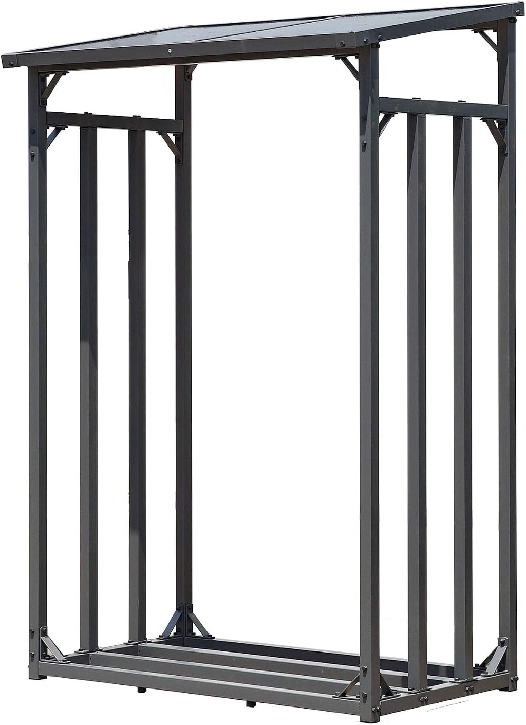 QUICK STAR 47470 Metall Kaminholzregal Aussen 1,6 m³ Anthrazit