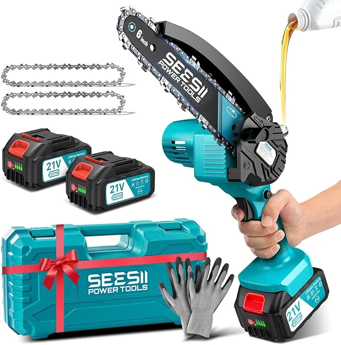 Seesii CH610+ Akku-Kettensäge M6 Pro 900W 6 Zoll