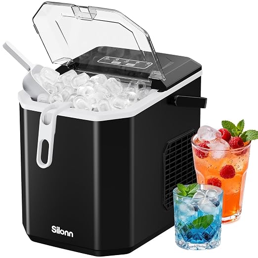 Silonn 21B3 Eiswürfelmaschine Tragbar 12 kg/Tag 160W