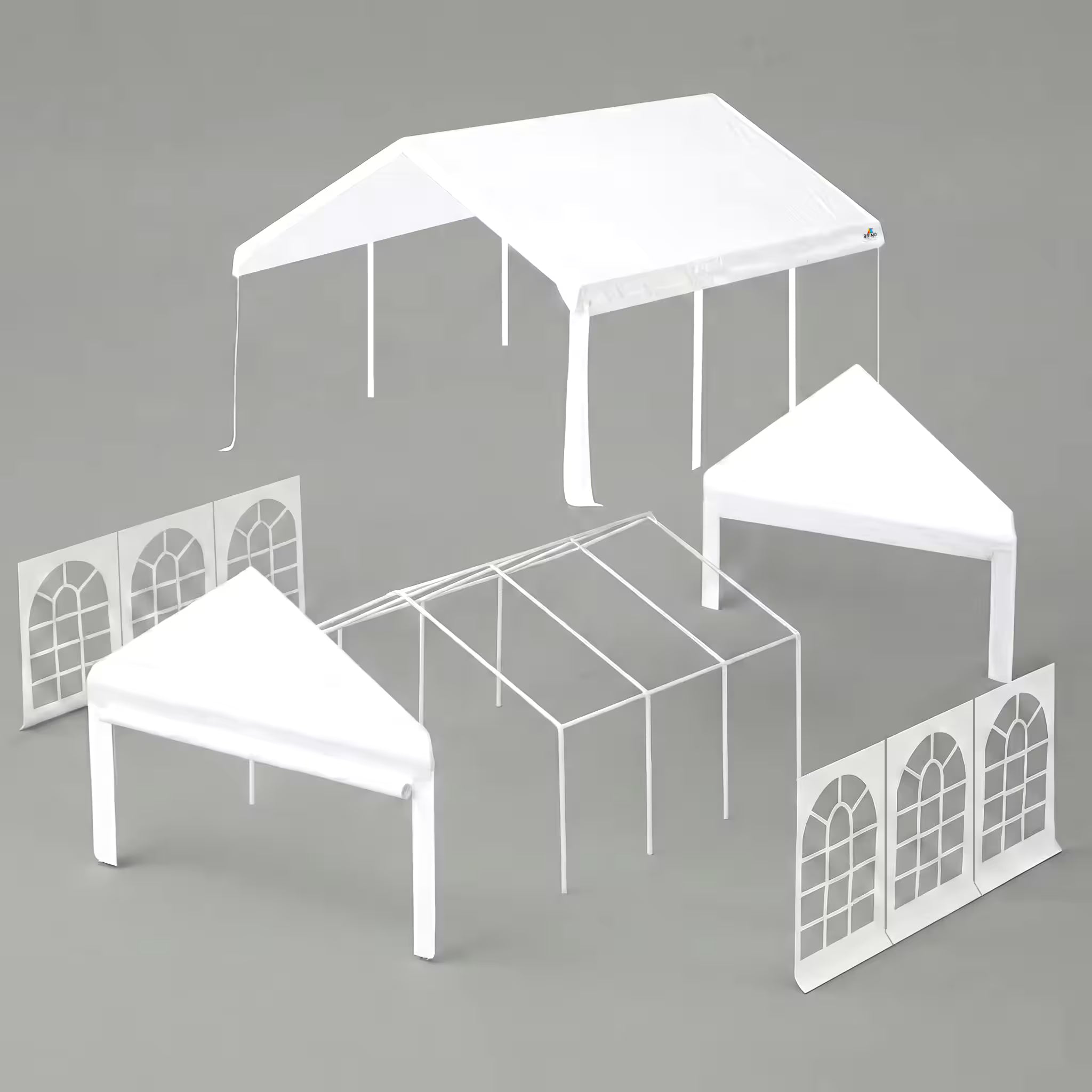 BRIMO Partyzelt 5x6m PVC Weiß