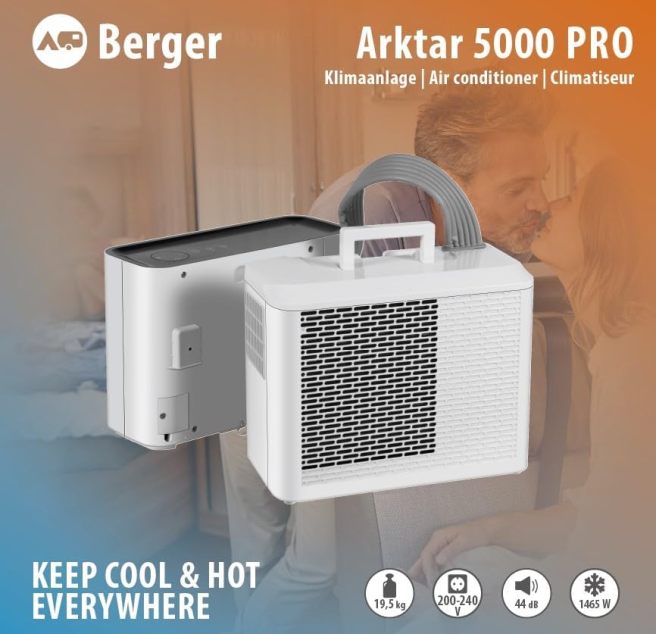 BERGER Arktar 5000 Pro Mobile Split-Klimaanlage mit Heizung
