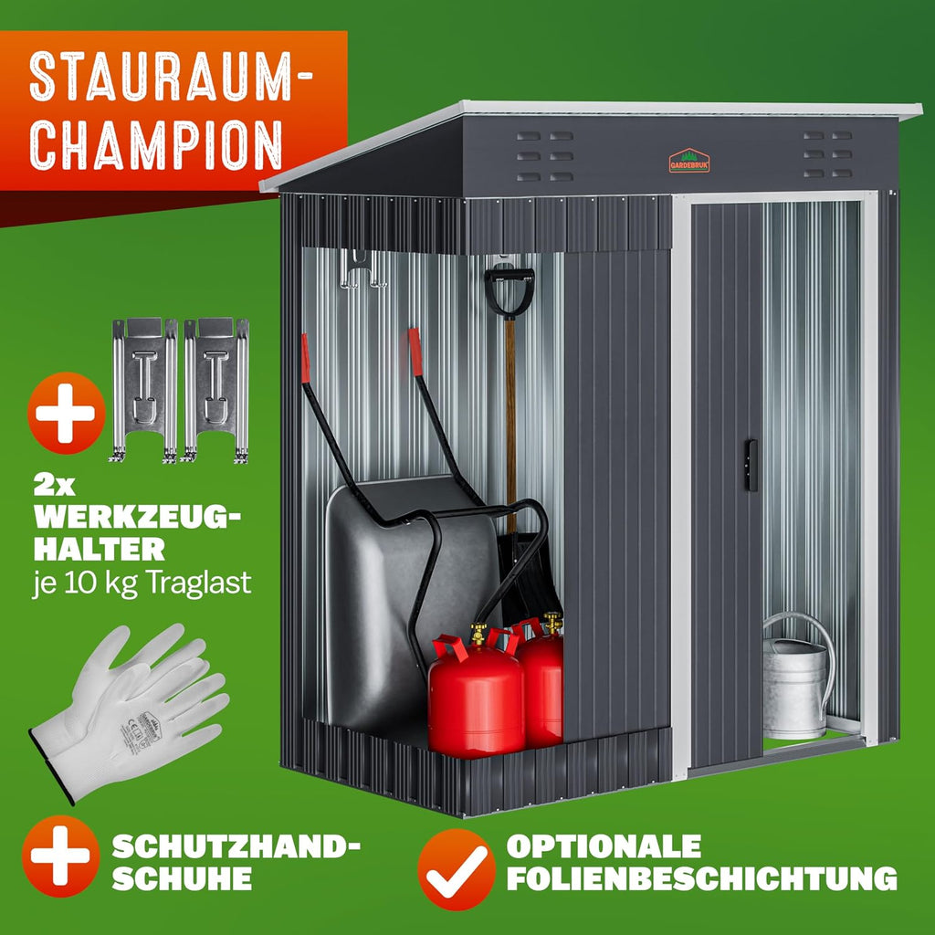 GARDEBRUK® Metal Tool Shed 185 x 165 x 90 cm