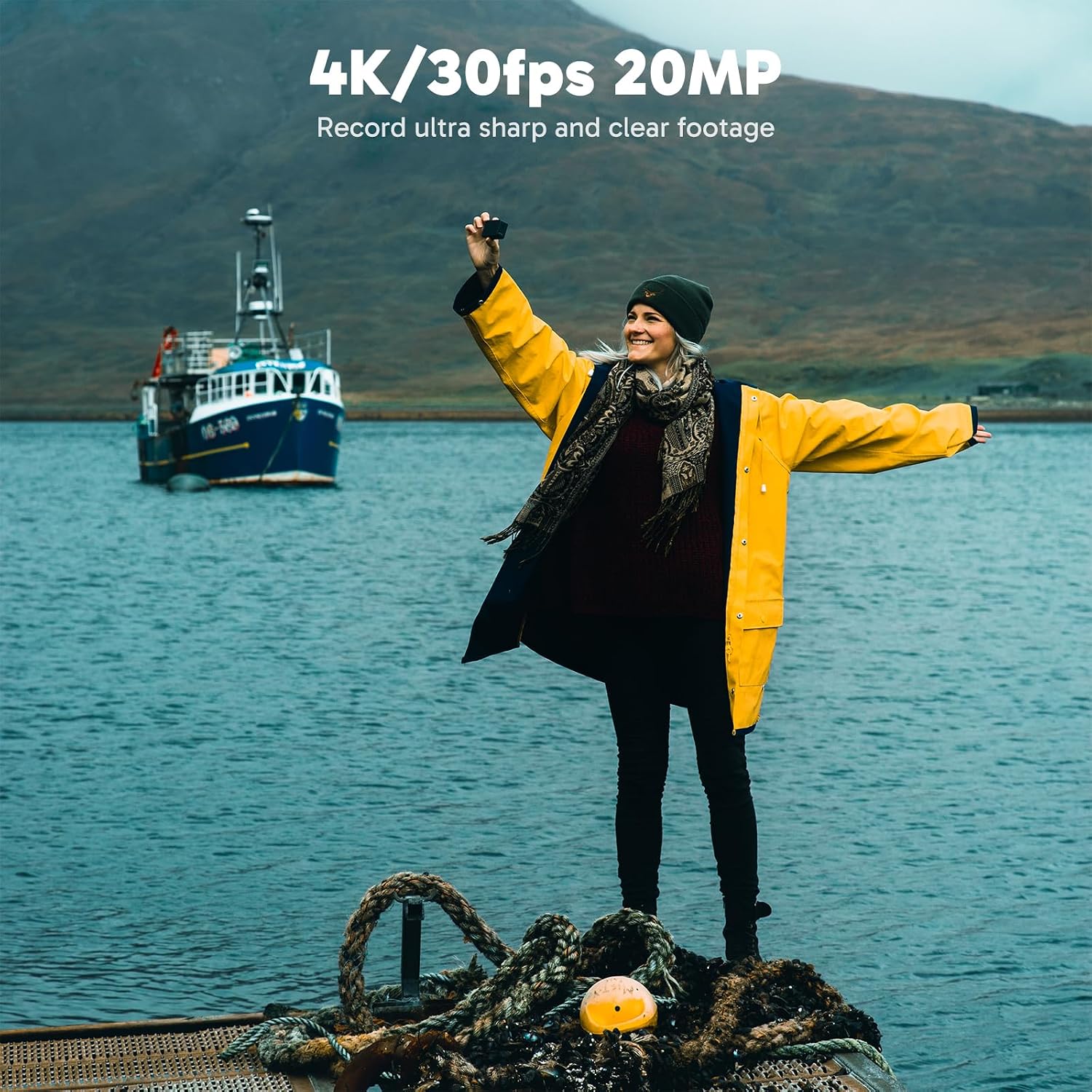 AKASO EK7000 Pro Actionkamera 4K/30fps – 20MP, EIS, 40m wasserdicht, 2" IPS Touchscreen, Schwarz