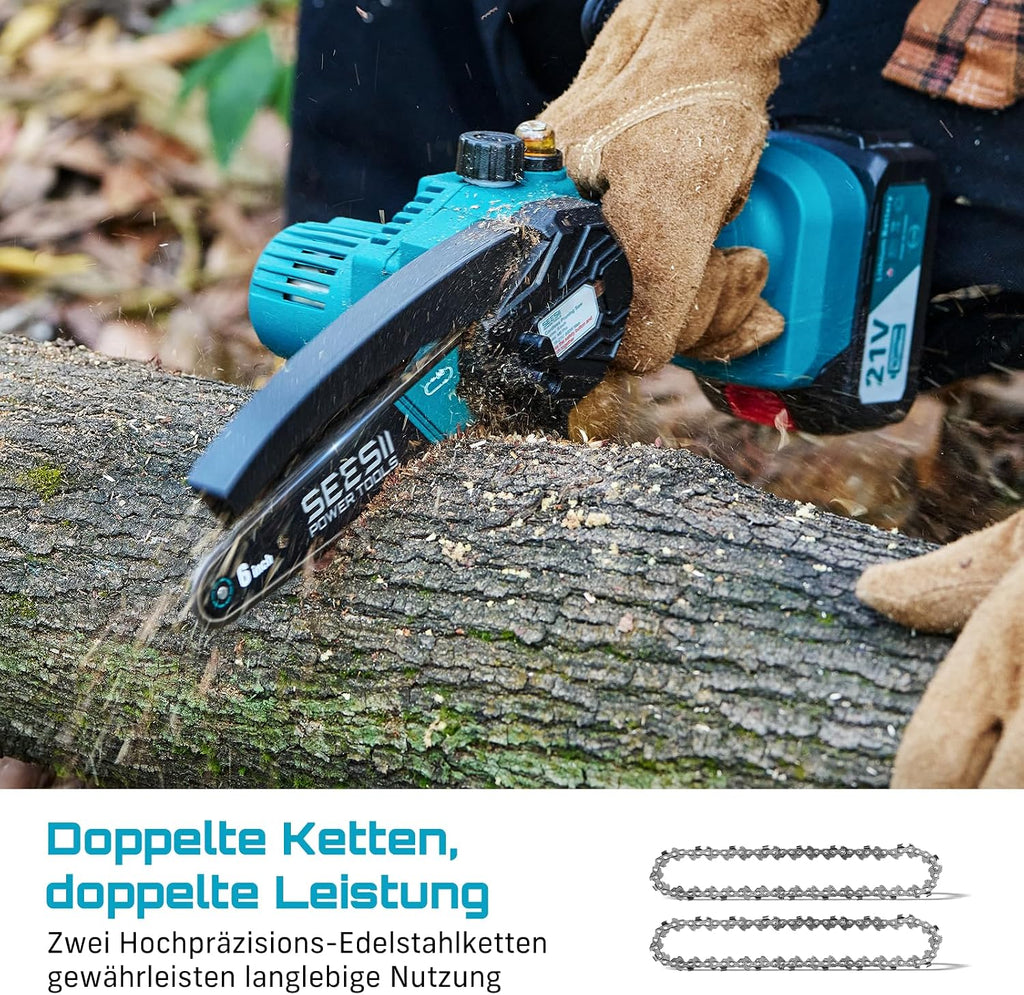 Seesii CH610+ Akku-Kettensäge M6 Pro 900W 6 Zoll