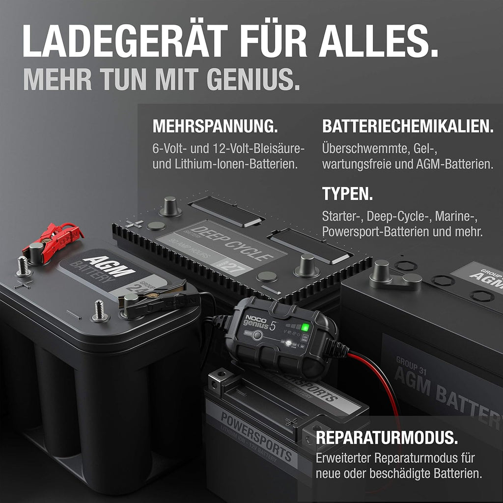 NOCO GENIUS5EU Batterieladegerät 5A Schwarz