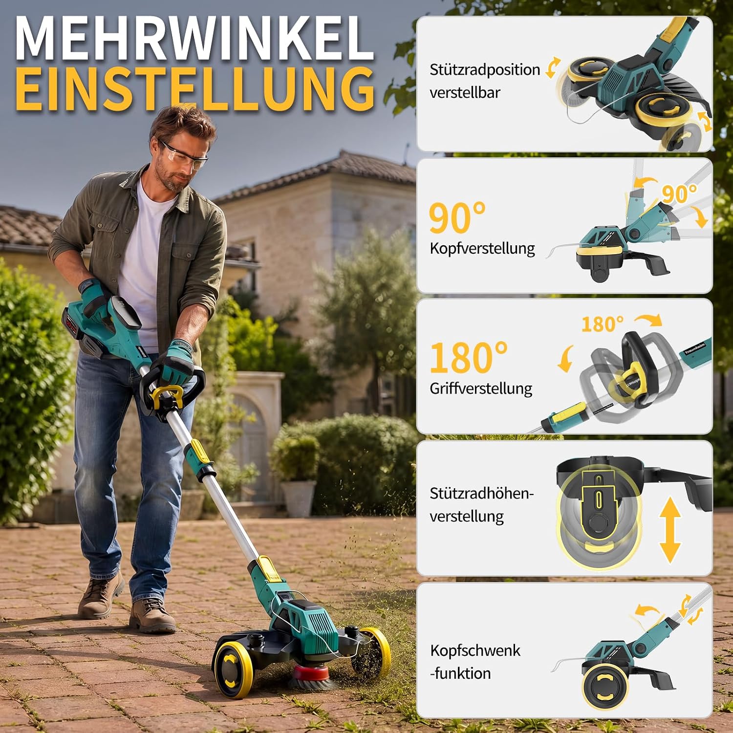 Traumheim LHGCJ Akku-Rasentrimmer 5 in 1 900W 21V