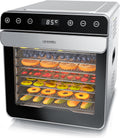 Arendo - Dörrautomat Edelstahl mit 8 Edelstahlgitter - 700 W - 35°-85°C - 8 Edelstahl Einlegetabletts mit insgesamt 6700 cm² - Dörrgerät Dehydrator Obsttrockner Dörrapparat - Obst Fleisch Pilze uvmo