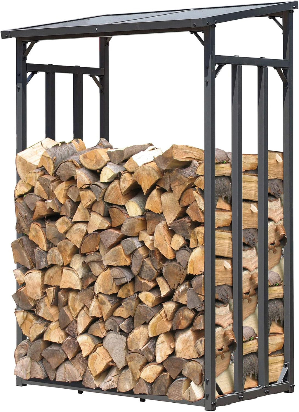 QUICK STAR 47470 Metall Kaminholzregal Aussen 1,6 m³ Anthrazit