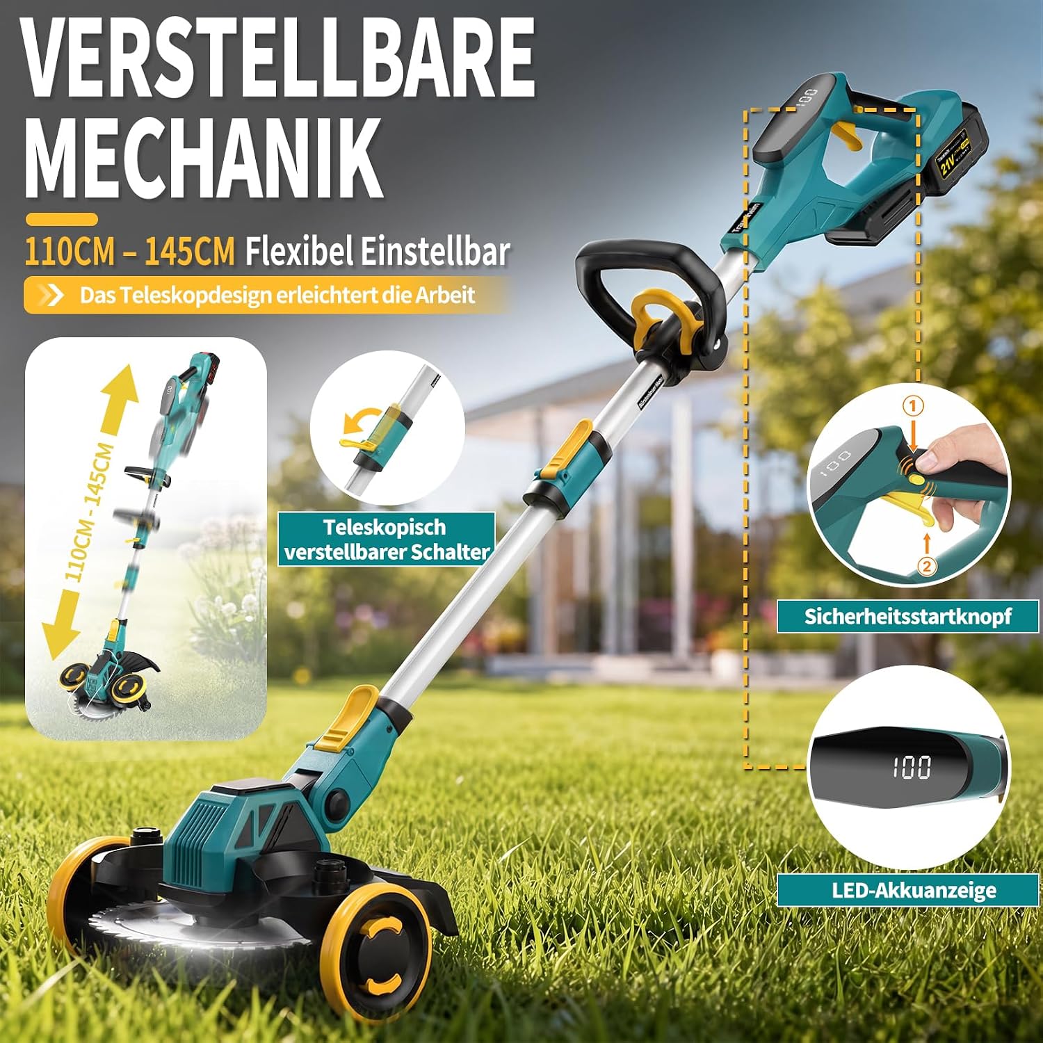 Traumheim LHGCJ Akku-Rasentrimmer 5 in 1 900W 21V