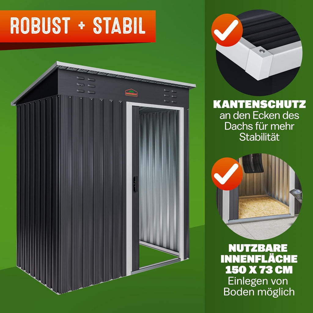 GARDEBRUK® Metal Tool Shed 185 x 165 x 90 cm