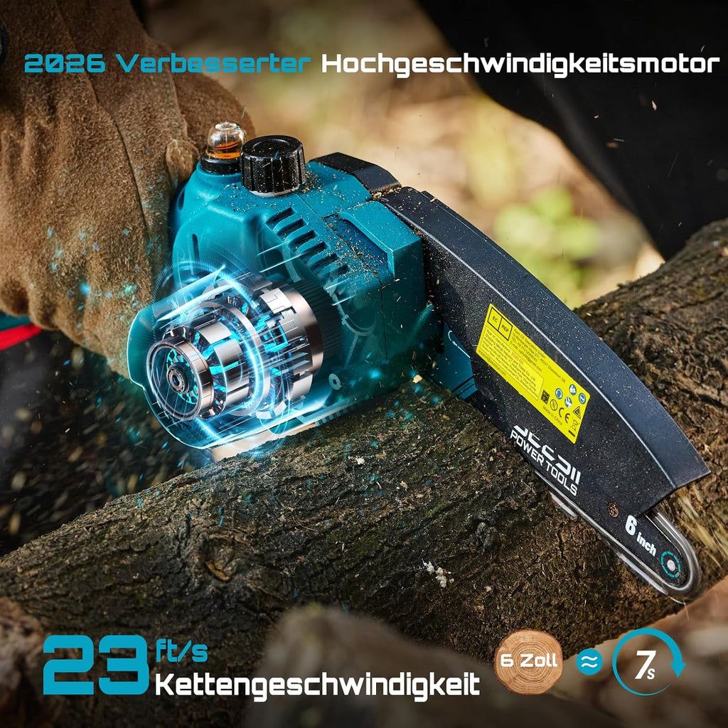 Seesii CH610+ Akku-Kettensäge M6 Pro 900W 6 Zoll
