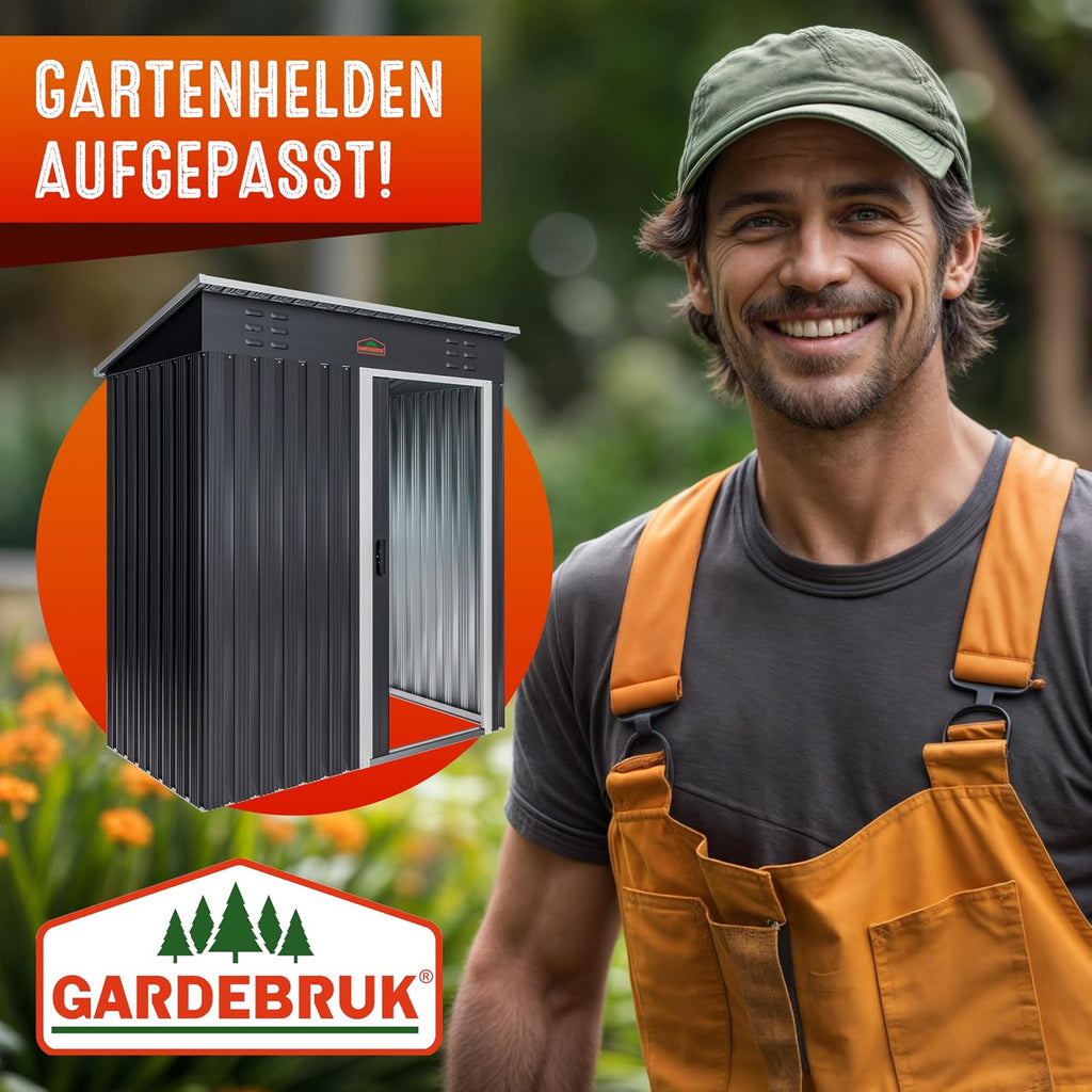 GARDEBRUK® Metal Tool Shed 185 x 165 x 90 cm