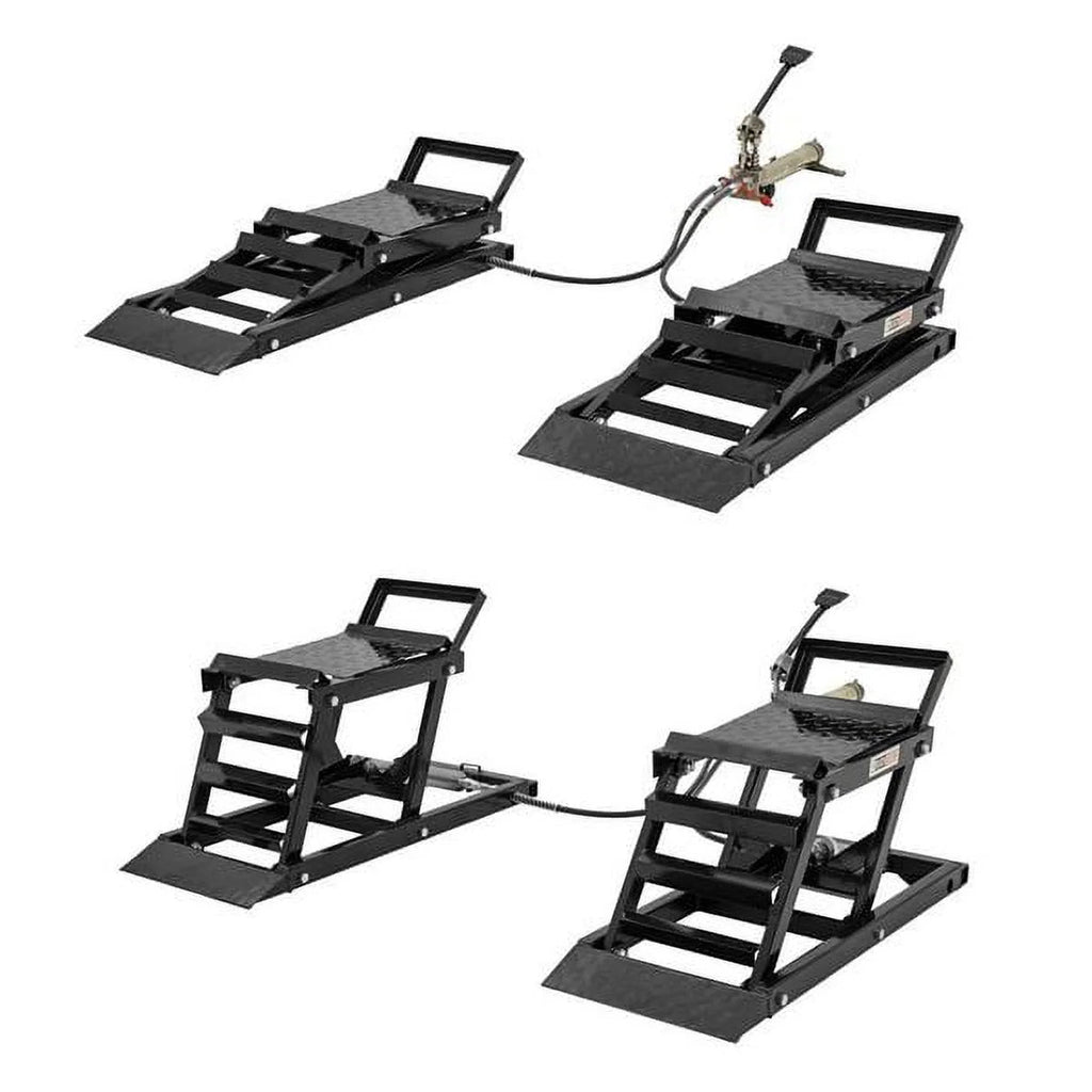 Auffahrrampe Hebebühne Hydraulisch 1360 kg Schwarz