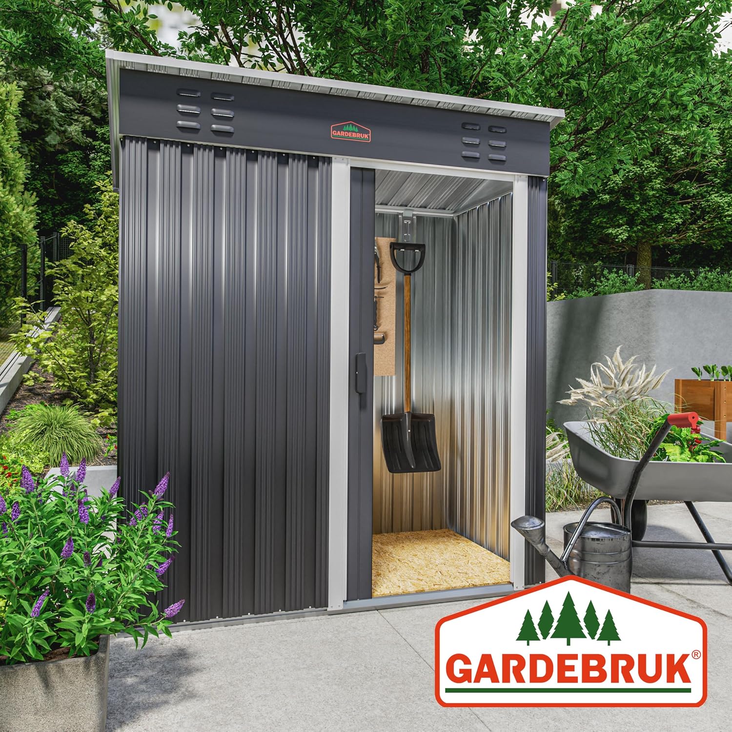 GARDEBRUK® Metal Tool Shed 185 x 165 x 90 cm