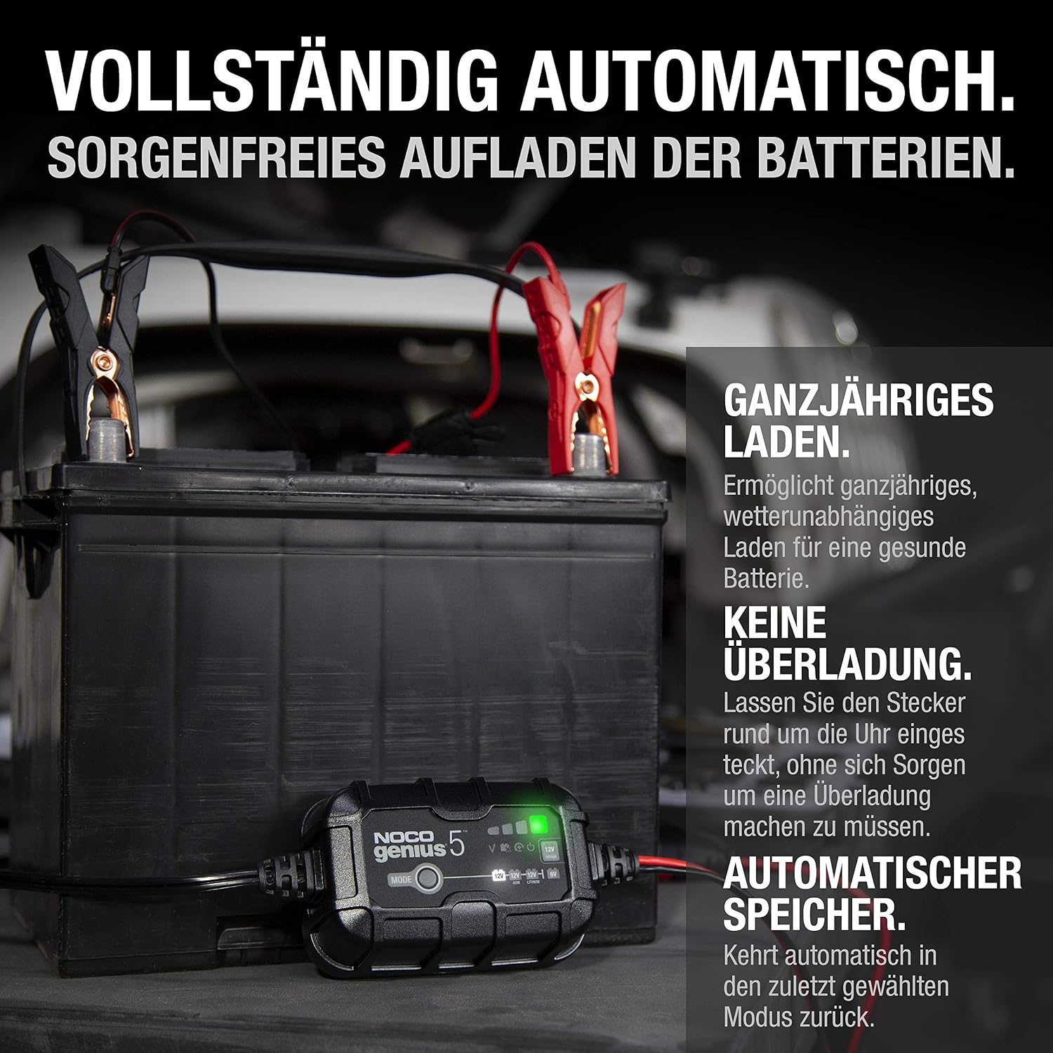 NOCO GENIUS5EU Batterieladegerät 5A Schwarz
