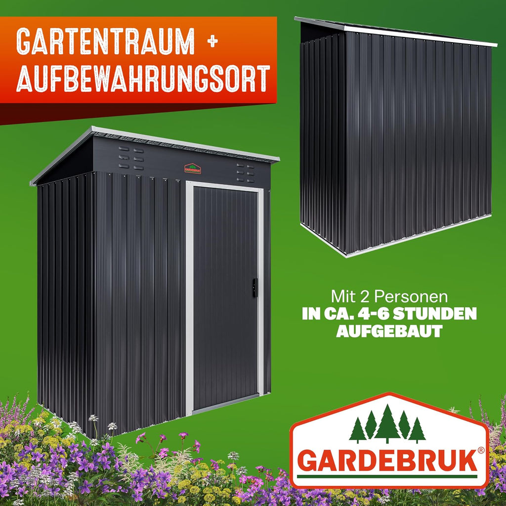 GARDEBRUK® Metal Tool Shed 185 x 165 x 90 cm