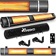 Heidenfeld Infrared Heater IH110, 3000 Watt, Remote Control, 3 Levels, Ceiling and Wall Mounting, Infrared Heater, Patio Heater (Black)