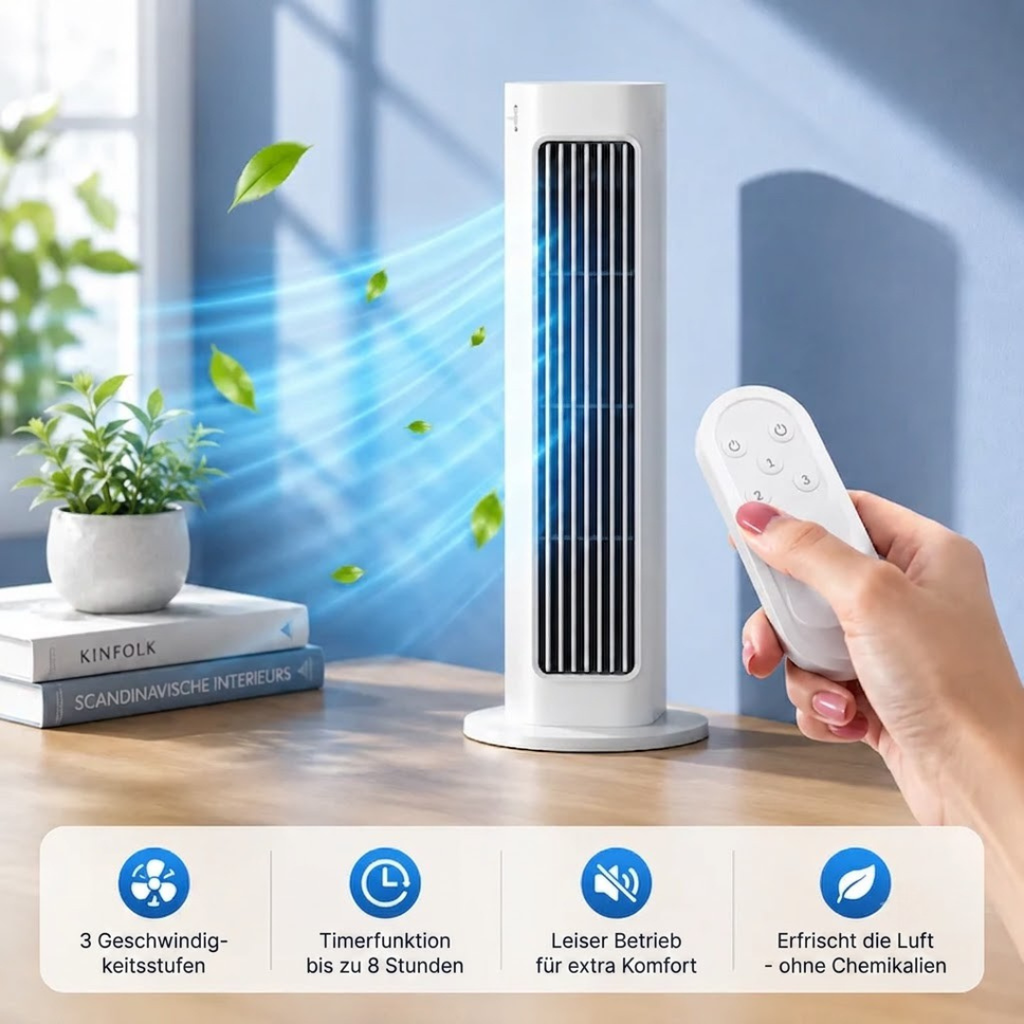 Mini Luftkühler Tragbar mit Fernbedienung 3000mAh Akku