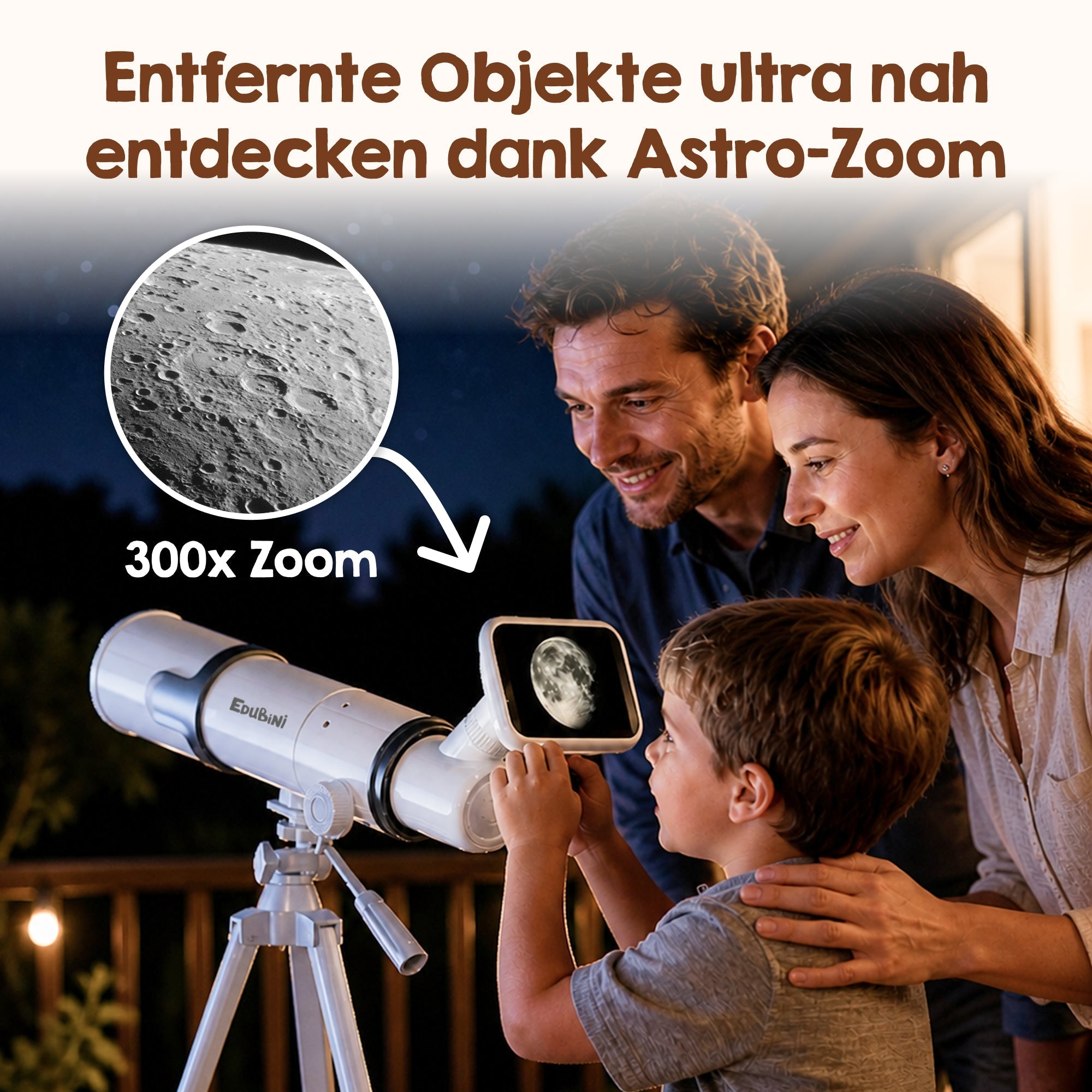 Edubini Astroscope Teleskop 70 mm 300x Weiß