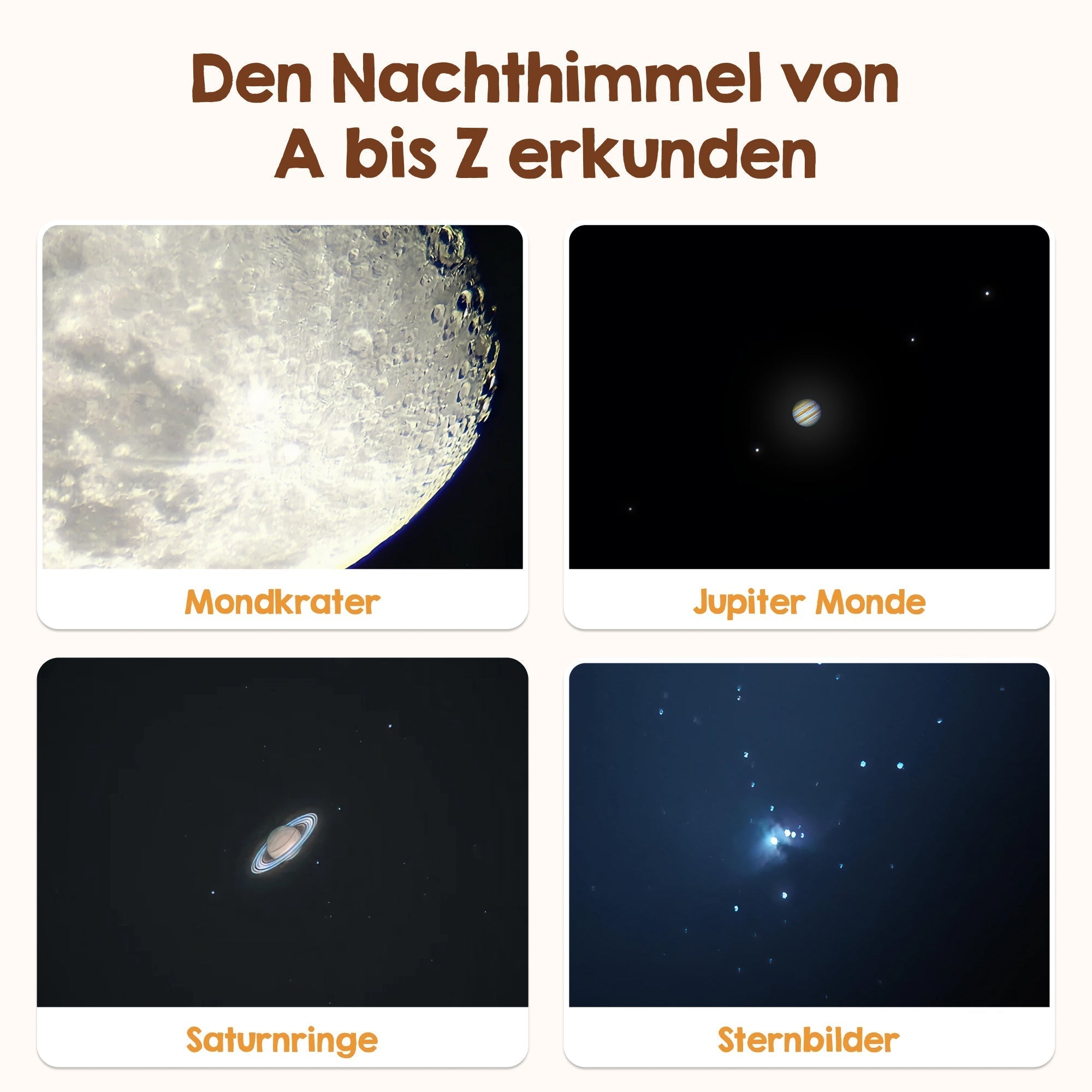 Edubini Astroscope Teleskop 70 mm 300x Weiß