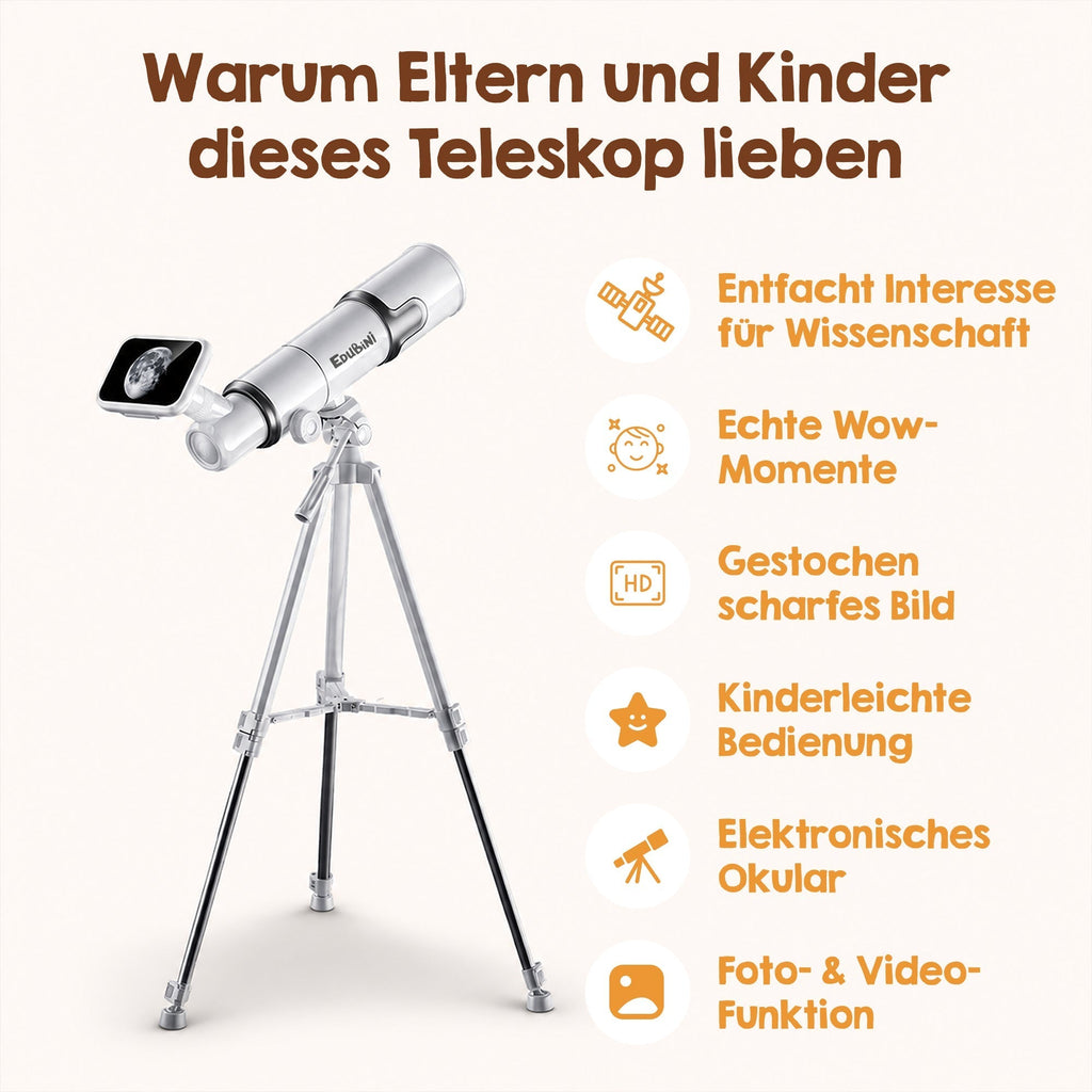 Edubini Astroscope Teleskop 70 mm 300x Weiß