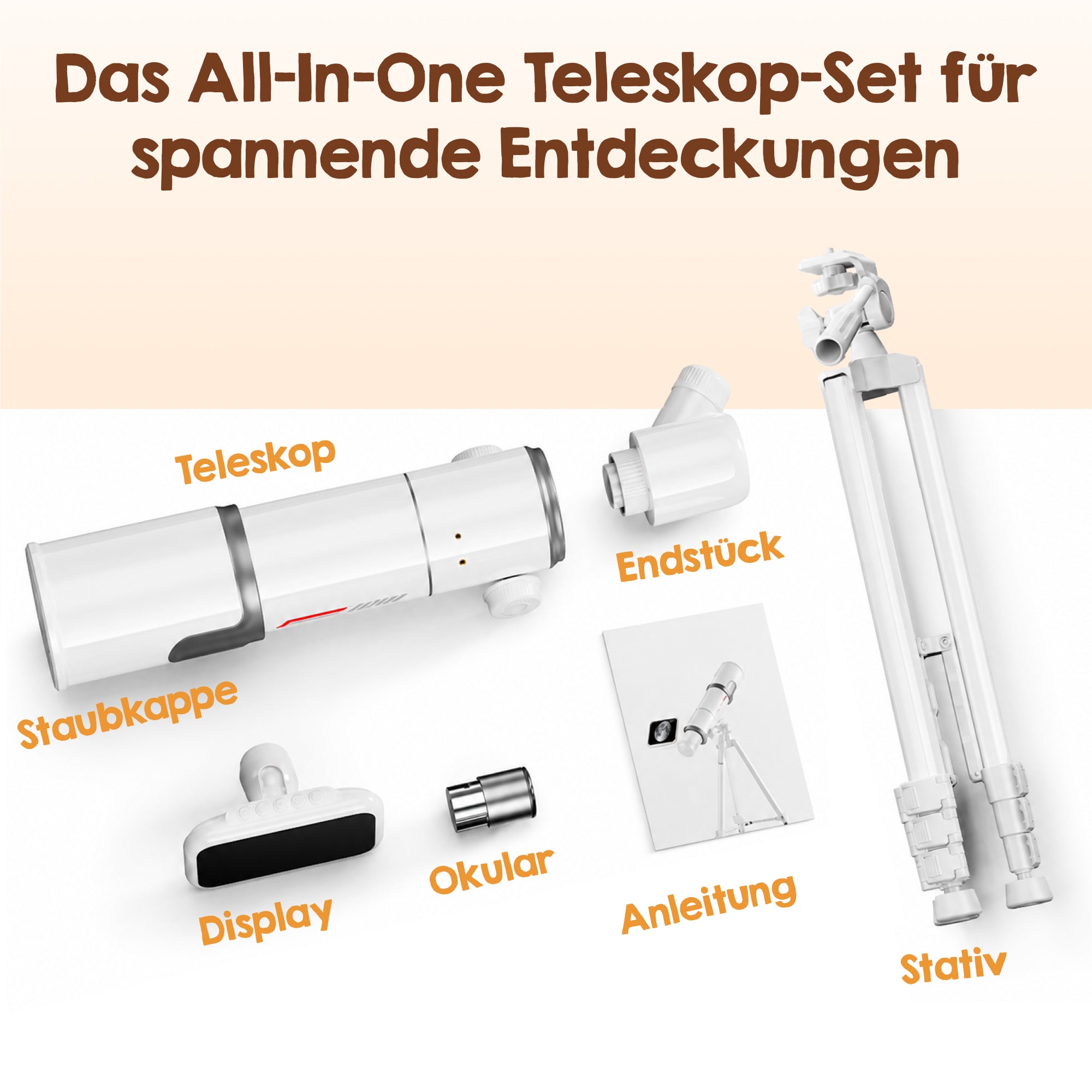 Edubini Astroscope Teleskop 70 mm 300x Weiß