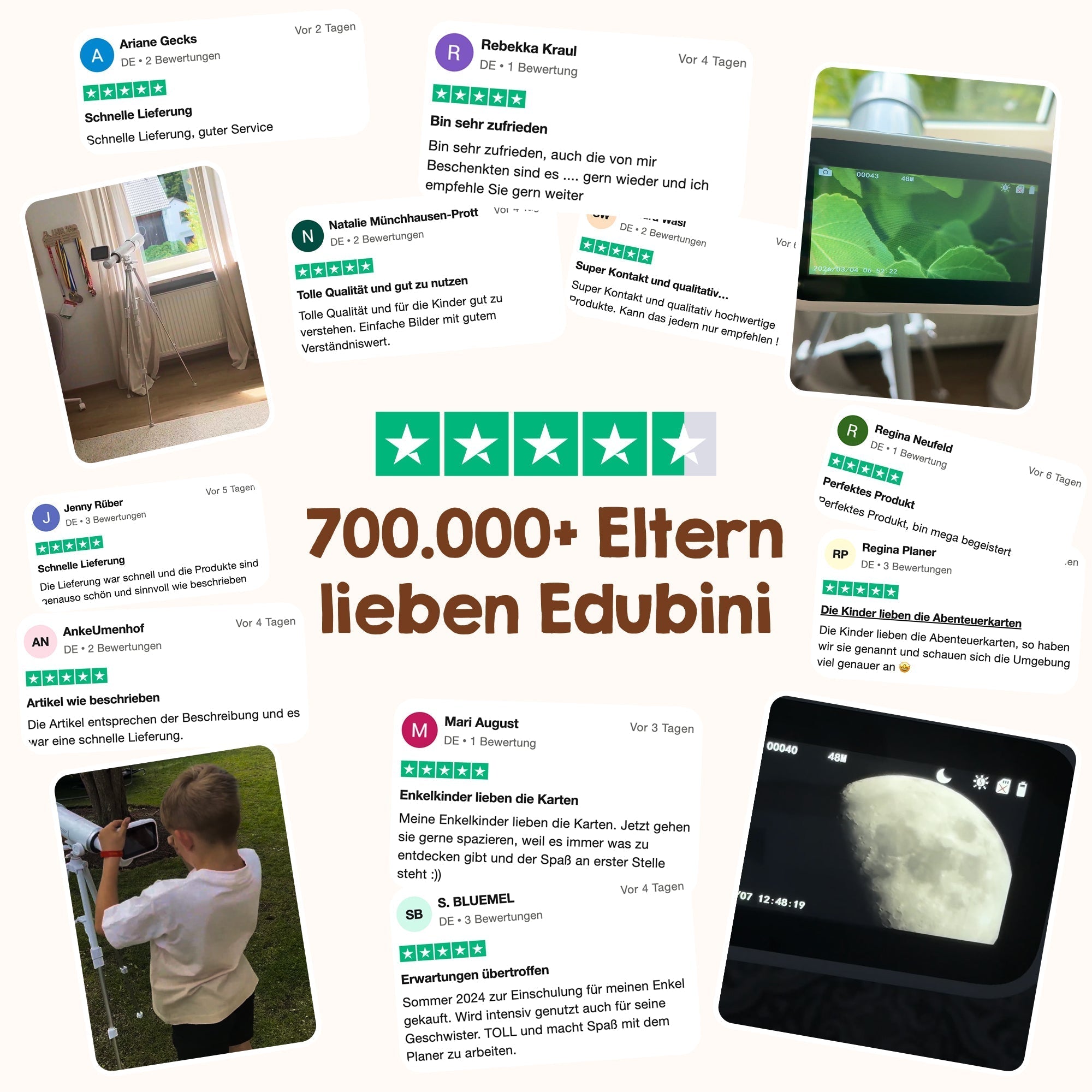 Edubini Astroscope Teleskop 70 mm 300x Weiß