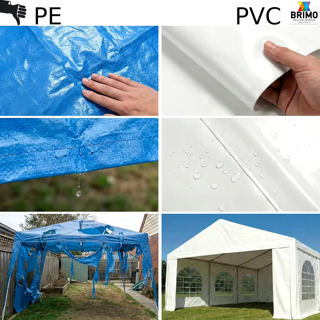 BRIMO Partyzelt 5x6m PVC Weiß