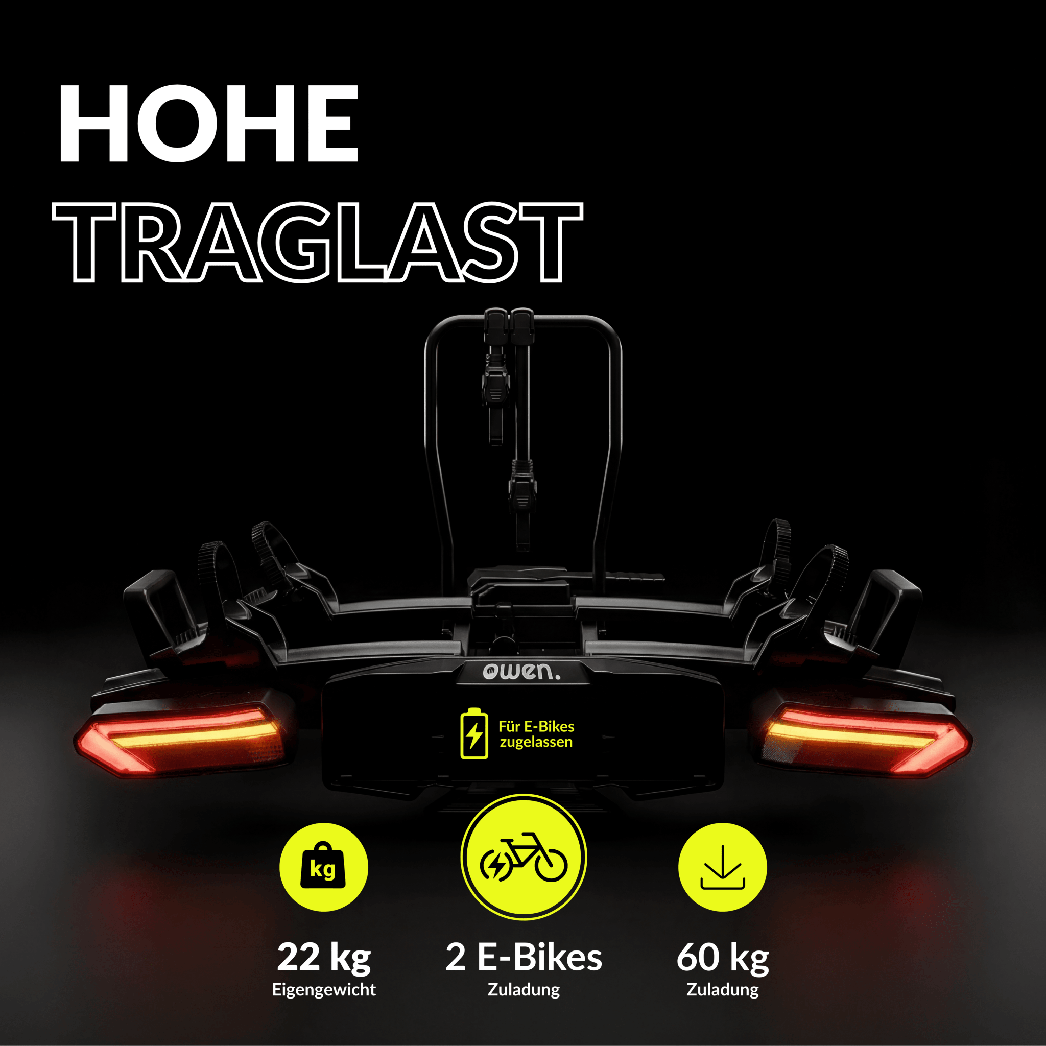OWEN E-Bike Fahrradträger Anhängerkupplung 60 kg
