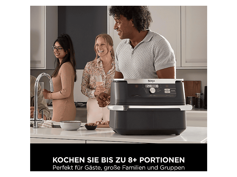 Ninja AF500EU Foodi FlexDrawer Heißluftfritteuse 10,4 L Schwarz